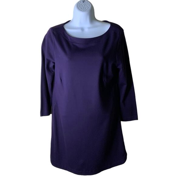 J Jill Ponte Dress Womens S 3/4 Sleeve Crewneck Pullover Minimalist Casual Top - Picture 1 of 6